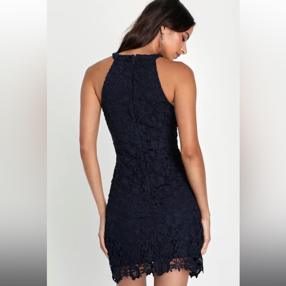 Lulu’s Love Poem Navy Mini Dress - Picture 6 of 8
